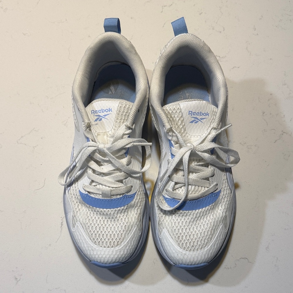 Reebok White and Light Blue Sneakers